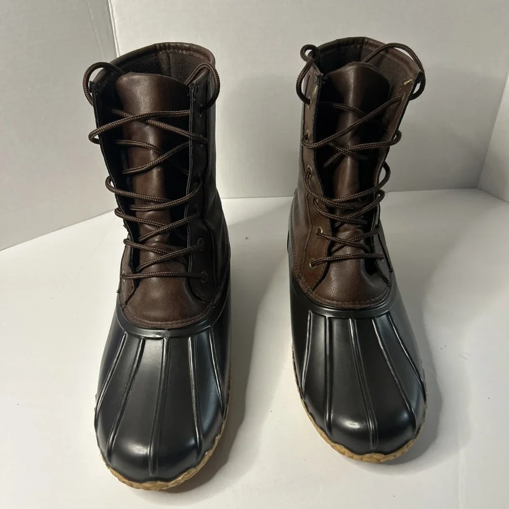 Weatherproof Vintage Men's Adam Duck Boots Chocolate/Brown Leather, Size14 M